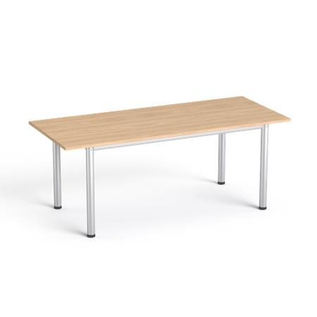 Konferenčný stôl so sivými kovovými nohami, 80x190 cm, MAYAH "Freedom SV-42", dub 1
