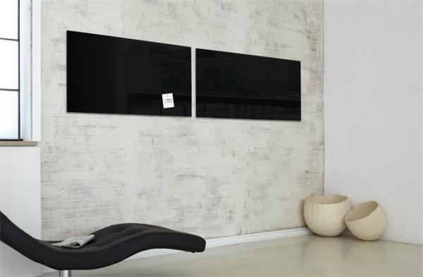 Magnetická, sklenená tabuľa, 46x91 cm, SIGEL "Artverum® ", čierna