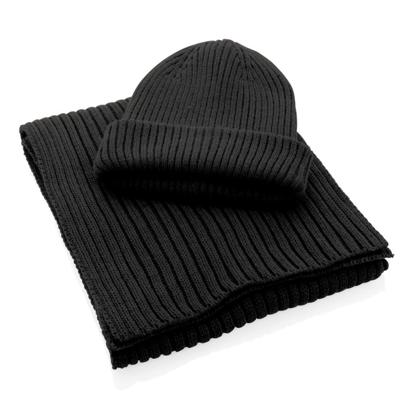 Dvojito pletená beanie čapica Impact z Polylana® AWARE™ čierna 4