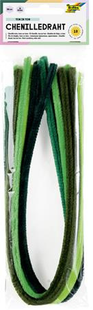 Žinilkové drôtiky, 50 cm, FOLIA "Colour Tone Mix", 10 odtieňov zelenej farby 1