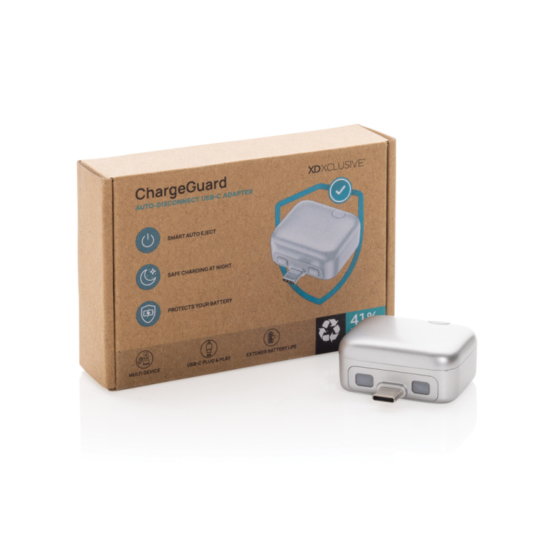 ChargeGuard RCS USB-C adaptér s auto - odpojením nabíjania strieborná 7
