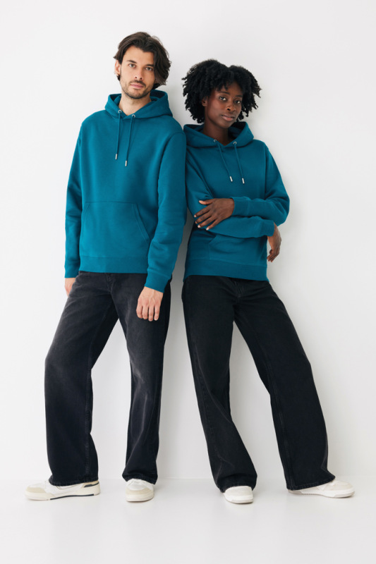 IQONIQ Joshua Unisex mikina s kapucňou z rec. bavlny dark teal XL 17