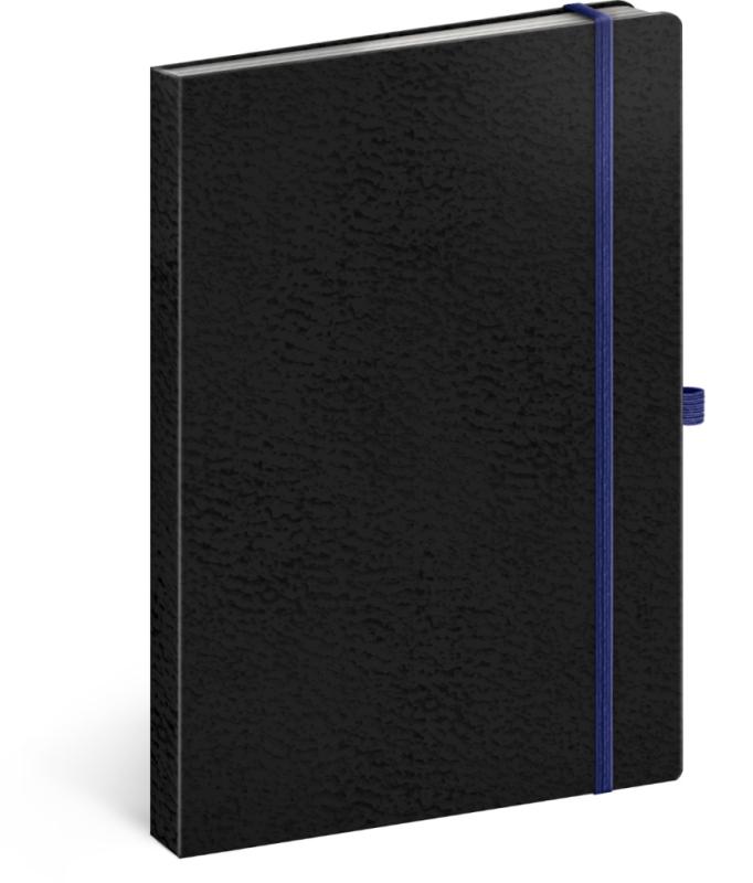 NOTIQUE Notes Vivella Classic čierny/modrý, linajkovaný, 15 x 21 cm