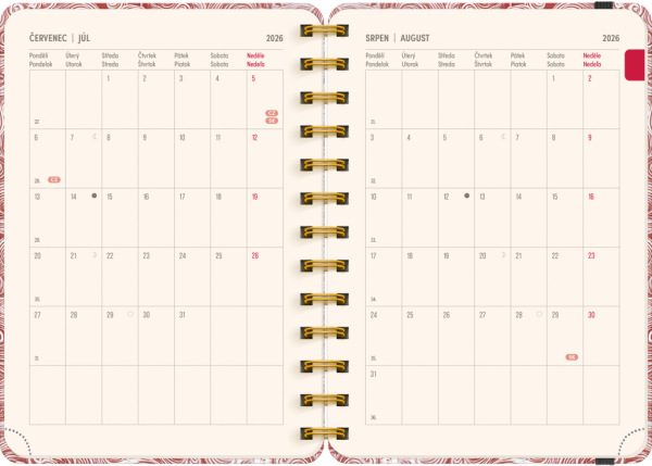 NOTIQUE Špirálový 18-mesačný diár Petito – Mraky 2026/2027, 13 x 18 cm 3