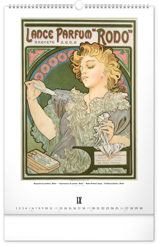 NOTIQUE Nástenný kalendár Alfons Mucha 2027, 33 x 46 cm 9