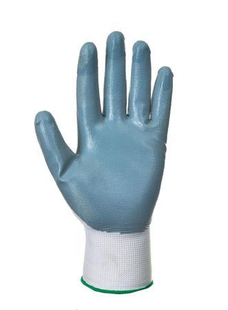 . Precízne montážne rukavice, nitrilové, veľkosť: L, „Flexo Grip“, sivé-biele