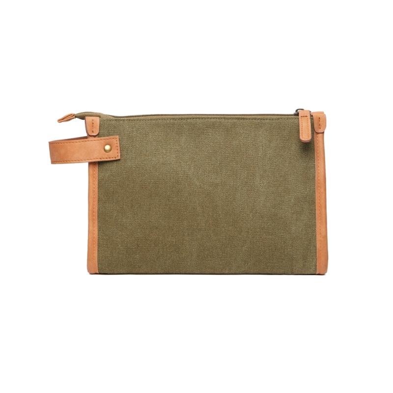Toaletná taška VINGA Bosler z GRS recykl. canvas zelená 1