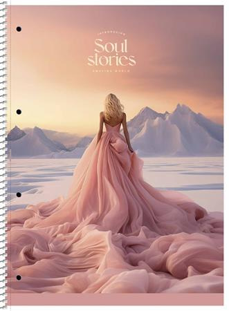 Špirálový zošit, A4+, linajkový, 80 listov, SHKOLYARYK "Soul Stories", mix 2