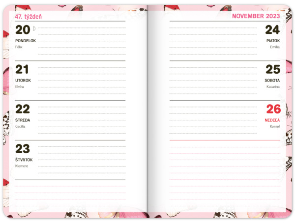 Školský diár Motýliky (september 2023 – december 2024), 9,8 × 14,5 cm 7