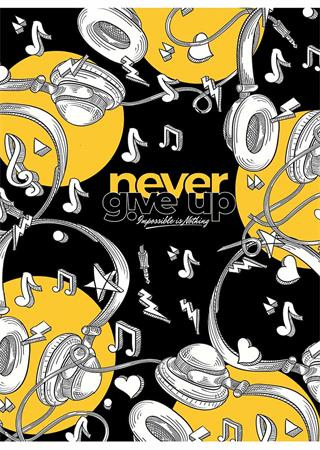 Zošit, A5, linajkový, 80 listov, SHKOLYARYK "Never give up", mix 1