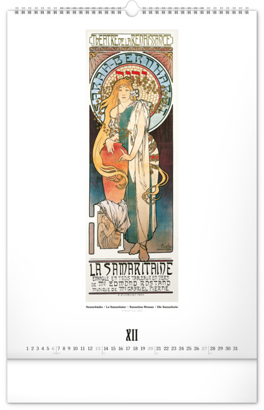 NOTIQUE Nástenný kalendár Alfons Mucha 2026, 33 x 46 cm 12