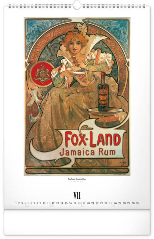 NOTIQUE Nástenný kalendár Alfons Mucha 2027, 33 x 46 cm 7
