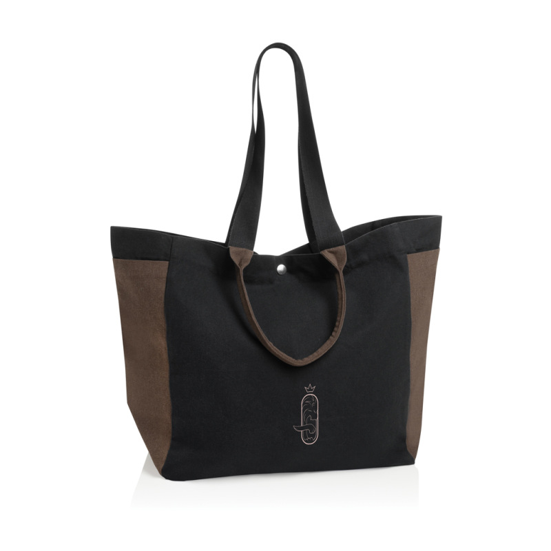 BEAU AWARE™ všestr. shopper taška z 400 gsm recykl. plátna čierna 3