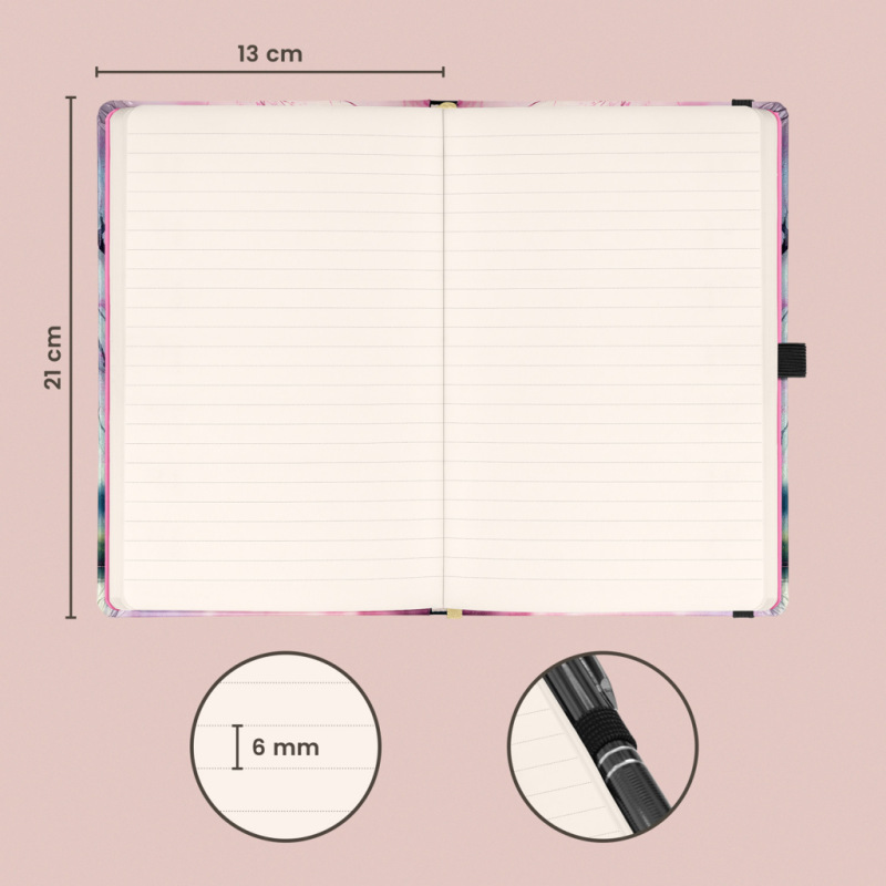 NOTIQUE Notes Sakura, linajkovaný, 13 x 21 cm 2