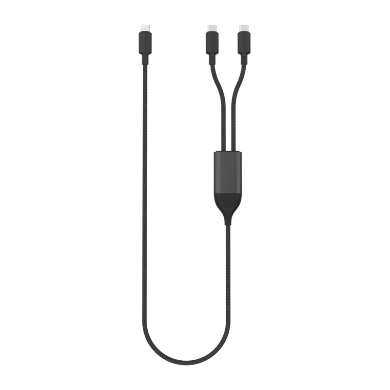 Terra 100W RCS kábel s duálnym USB-C výstupom čierna 1