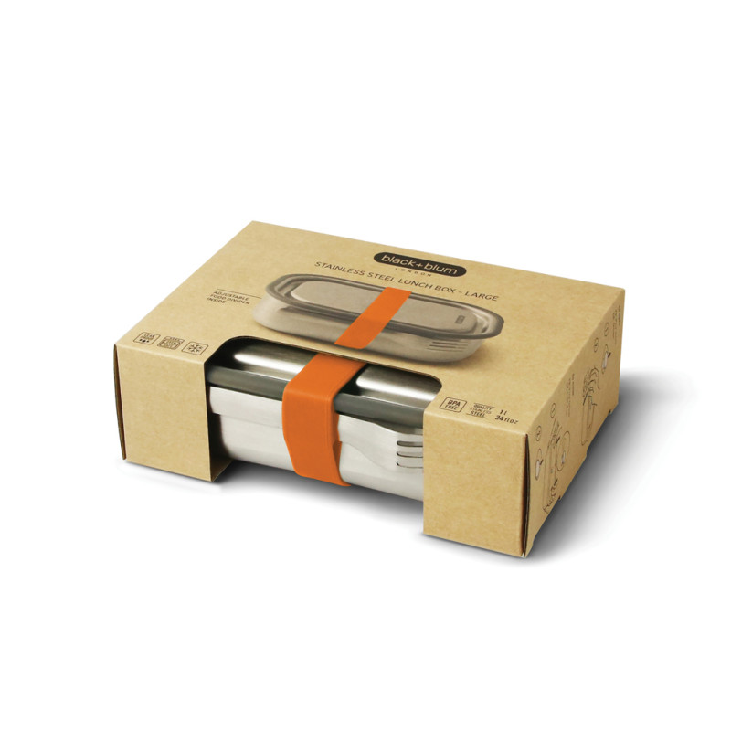 Veľká nerezová krabička na jedlo Black+Blum oranžová 10