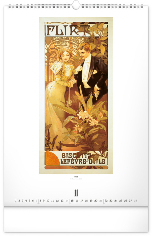 NOTIQUE Nástenný kalendár Alfons Mucha 2027, 33 x 46 cm 2