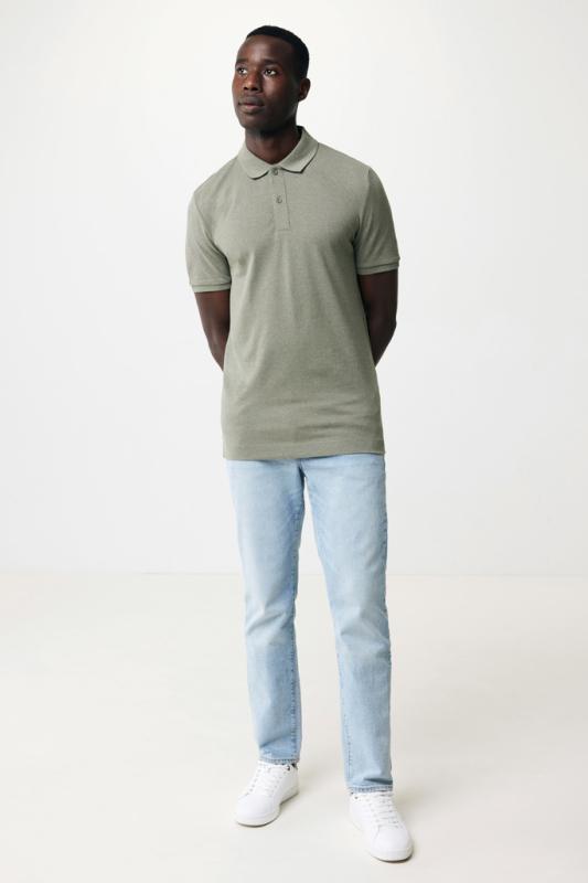 Polo tričko IQONIQ Yosemite z recykl. bavlny heather green XXS 7