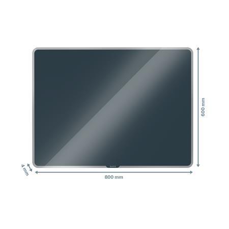 Magnetická sklenená tabuľa, 80x60 cm, LEITZ "Cosy", matná sivá