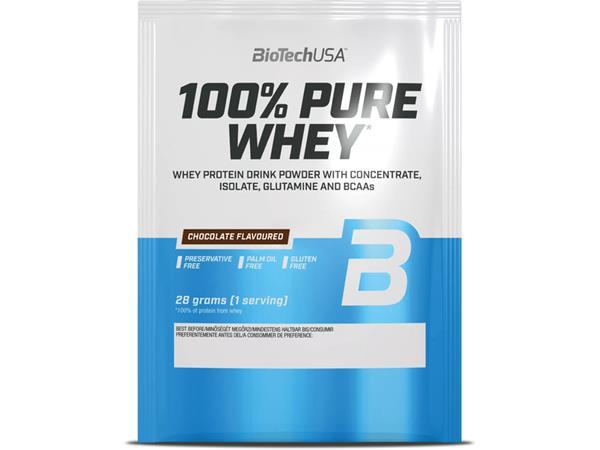 Srvátkový proteínový prášok, 28g, BIOTECH USA "100% Pure Whey", čokoláda
