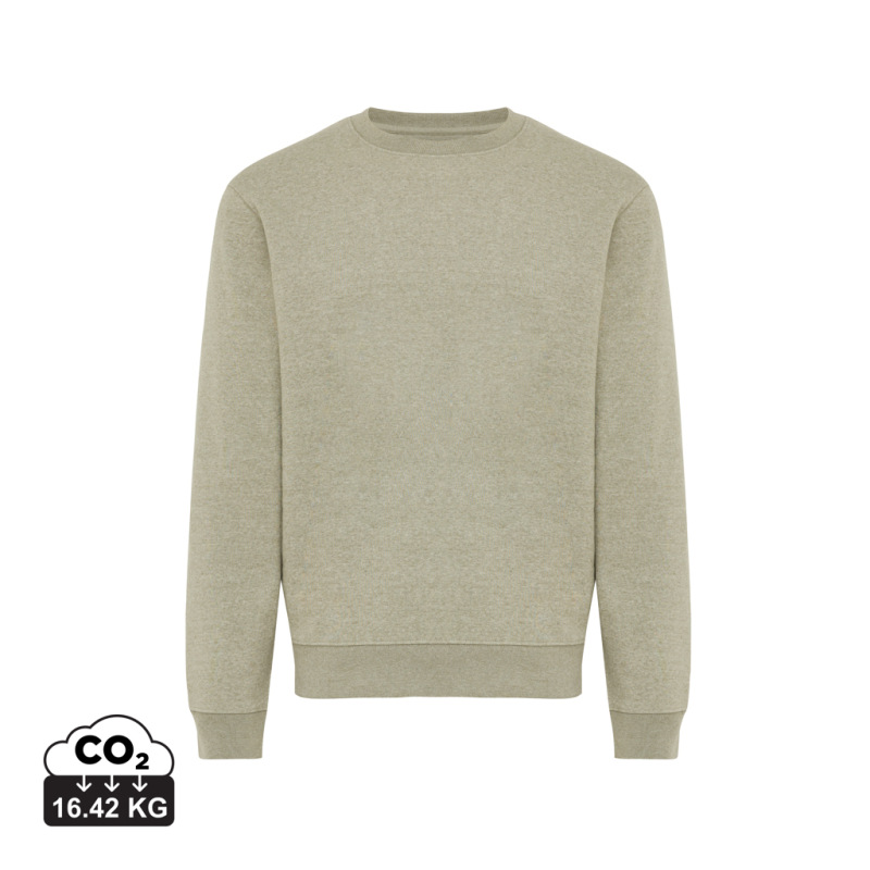IQONIQ Toria Unisex mikina s okrúhl. výstrihom z rec. bavlny light heather green XXXL