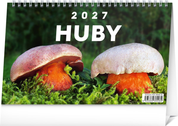 NOTIQUE Stolový kalendár Huby 2027, 23,1 x 14,5 cm