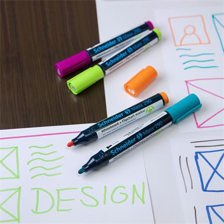 Popisovač na tabule a flipchart, 2-3 mm, kužeľový hrot, SCHNEIDER "Maxx 290", oranžová 4