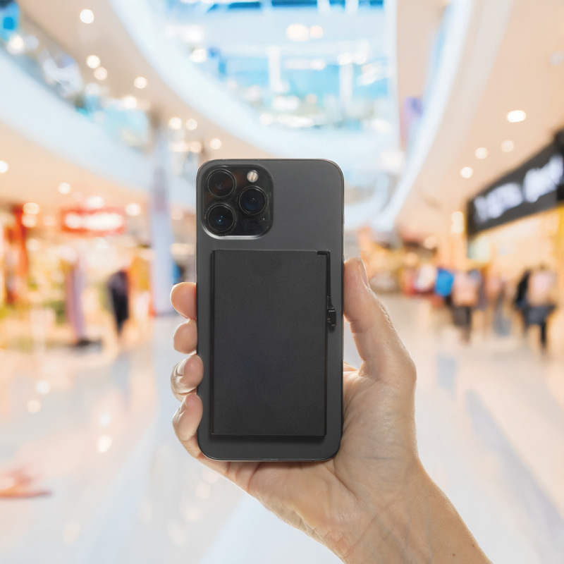 Štand. hlin. RFID magnetický držiak na karty a na telefón čierna 7