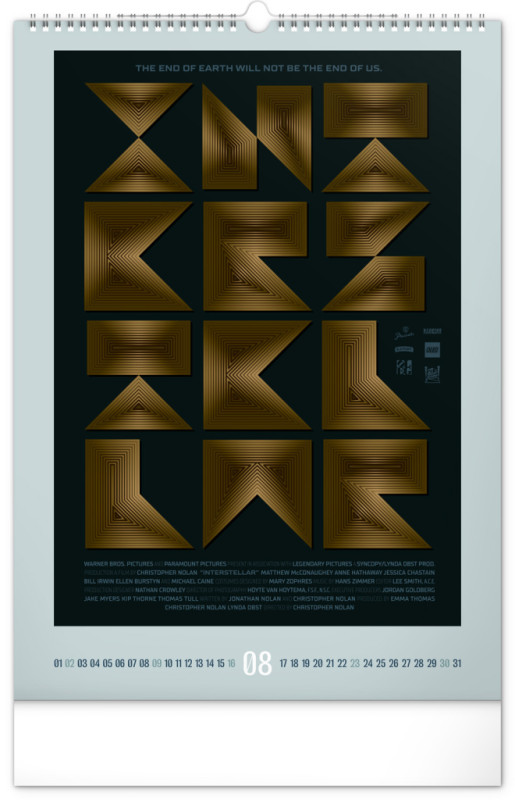 NOTIQUE Nástenný kalendár Alternative Movie Posters 2026, 33 x 46 cm 8