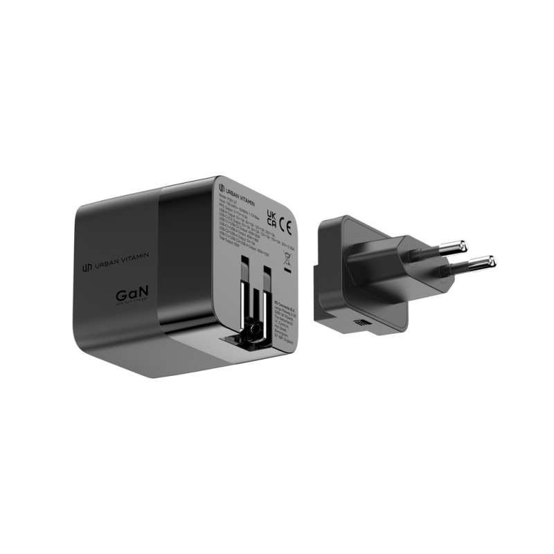 Urban Vitamin Mendocino 65W GaN nabíjačka s nabíjacím káblom čierna 2