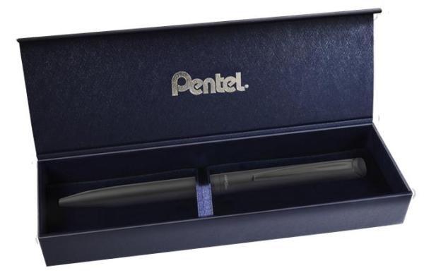 Roller, 0,35 mm, otočné, telo pera: matná čierna, PENTEL "EnerGel BL-2507" modrá