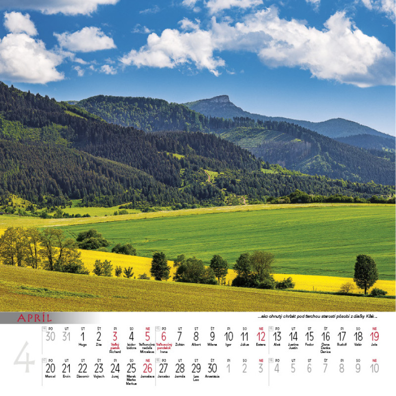 Nástenný kalendár Slovensko 2026 2