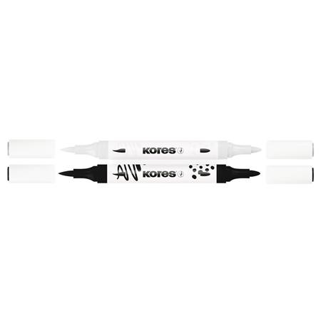 Dekoračný popisovač, sada, akrylový, 1-2 mm, obojstranný, KORES " K-Kreative", 2 rôzne far 3