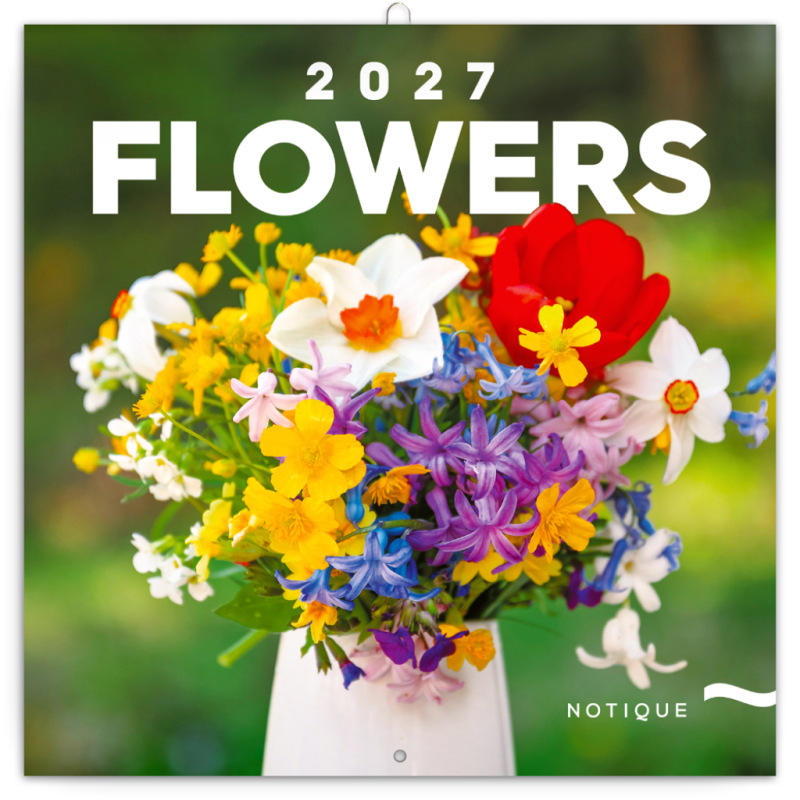 NOTIQUE Grid calendar Flowers 2027, 30 x 30 cm