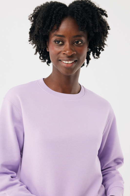 IQONIQ Toria Unisex mikina s okrúhl. výstrihom z rec. bavlny lavender S 14