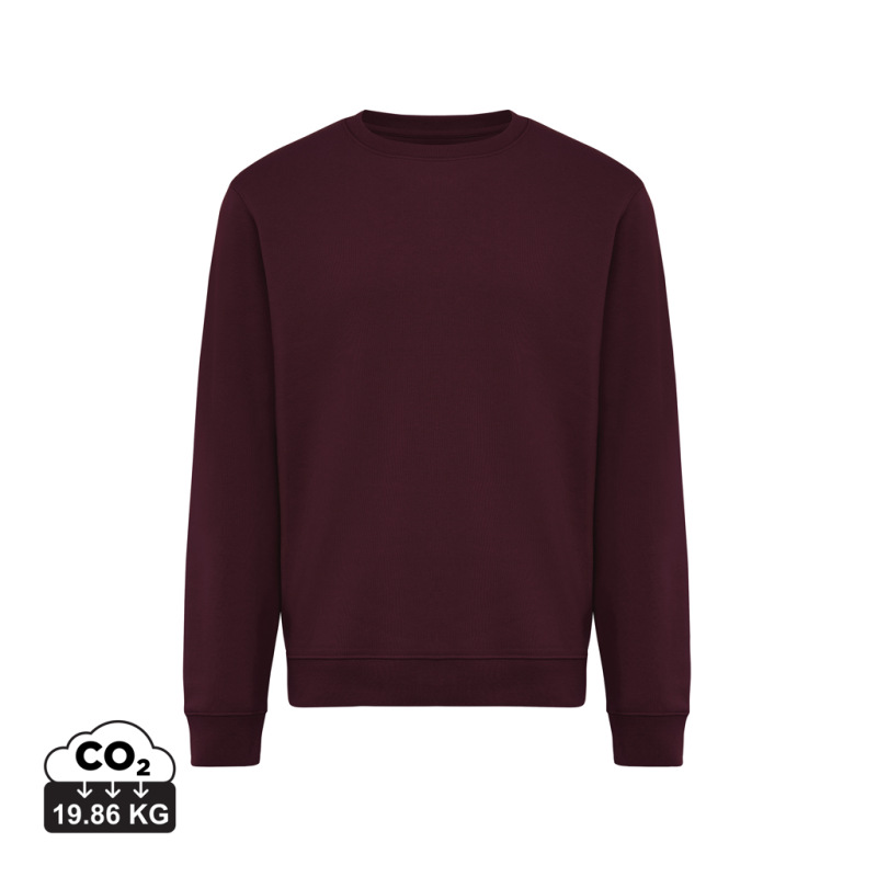 IQONIQ Toria Unisex mikina s okrúhl. výstrihom z rec. bavlny merlot XS