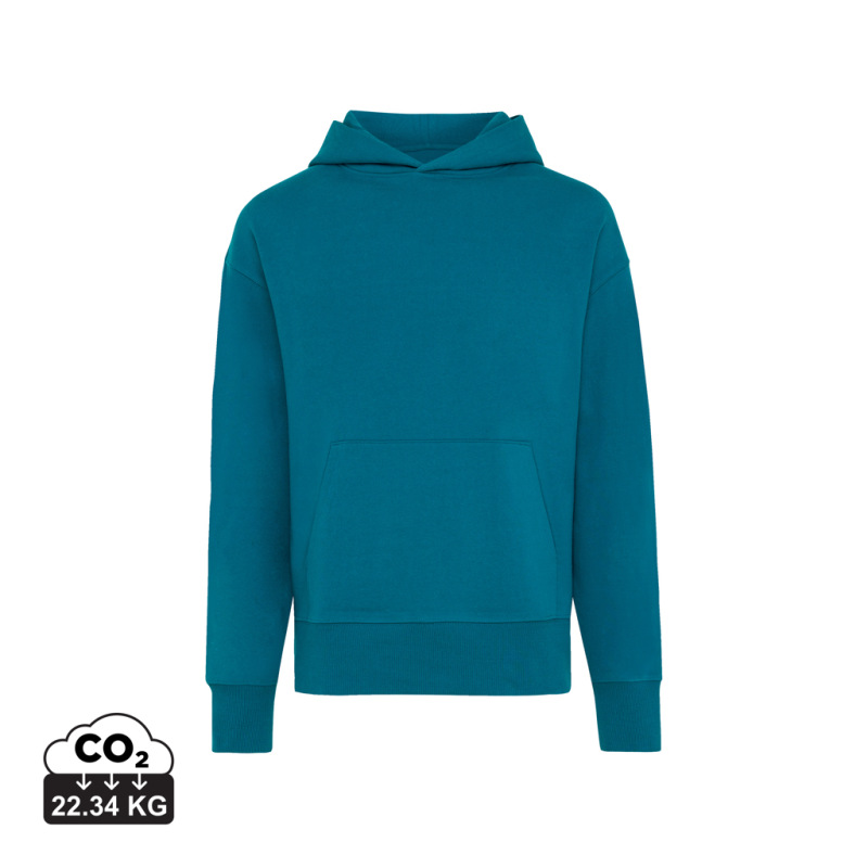Mikina s kapucňou IQONIQ Yoho relaxed fit z recykl. bavlny dark teal XXXL