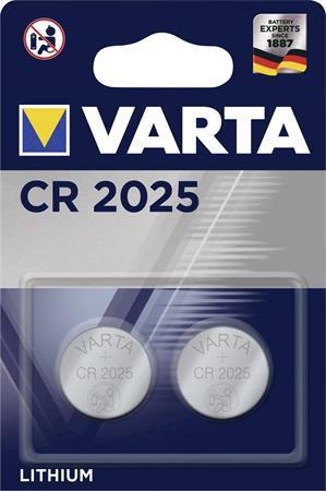 Gombíková batéria, CR2025, 2 ks, VARTA
