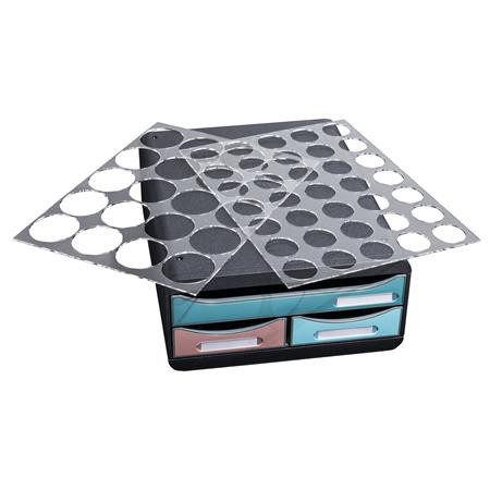 Úložný box na dokumenty, plastový, 3-zásuvkový, EXACOMPTA "Smallbox Skandi", farebný 6