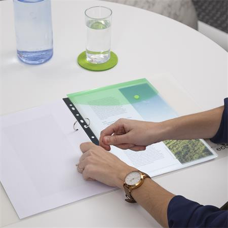 Obal na patent, s eurodierovaním, A4+, RAPESCO "Eco", mix priehľadných farieb 4