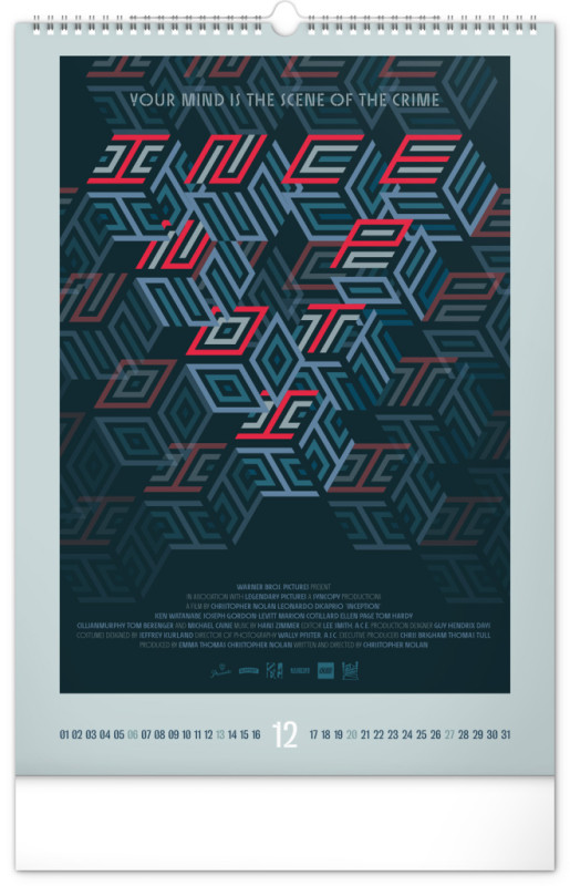 NOTIQUE Nástenný kalendár Alternative Movie Posters 2026, 33 x 46 cm 12