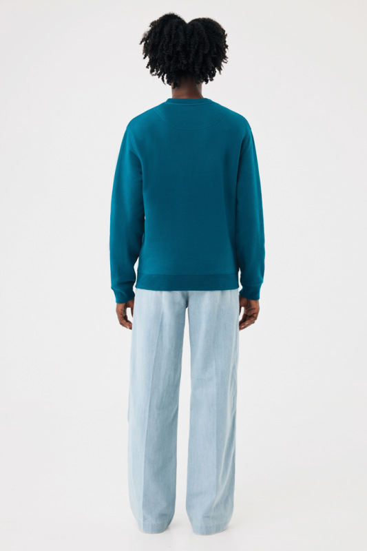 IQONIQ Toria Unisex mikina s okrúhl. výstrihom z rec. bavlny dark teal XS 7