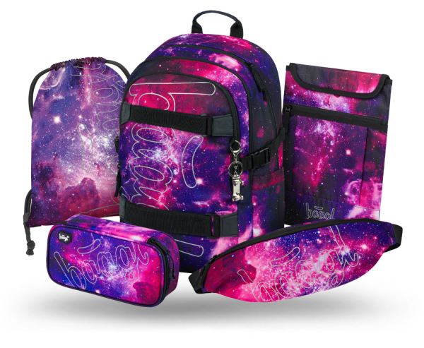 BAAGL SADA 5 Skate Galaxy: batoh, peračník, vrecko, ľadvinka, obal na notebook