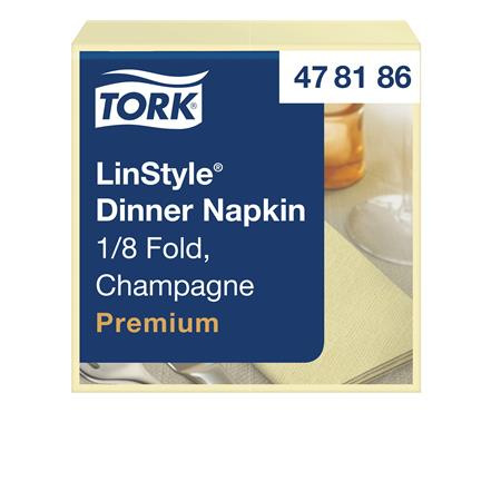 Servítky, priemyselne kompostovateľné, 1/8 ohyb, 1-vrstvové, 39x39 cm, Premium, TORK "LinS 1