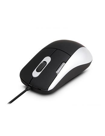 Myš, drôtová, optická, stredná veľkosť, USB, URBAN FACTORY "Softee", čierna-biela