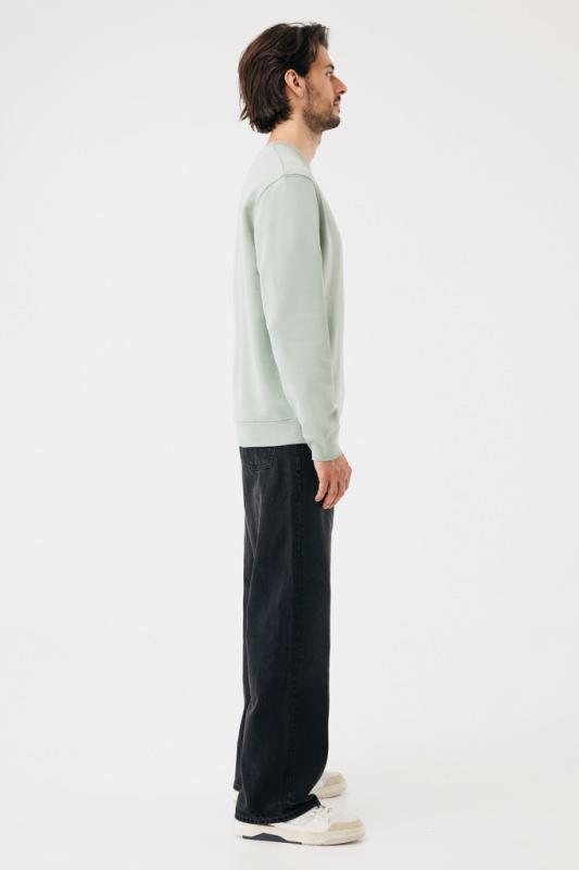 IQONIQ Toria Unisex mikina s okrúhl. výstrihom z rec. bavlny Iceberg green S 6