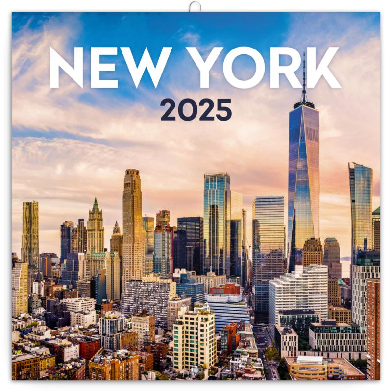 NOTIQUE Poznámkový kalendár New York 2025, 30 x 30 cm