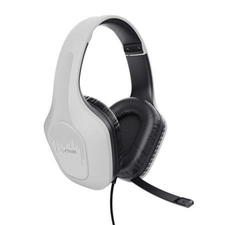 Slúchadlá, s mikrofónom, gaming, TRUST "GXT415 Zirox", biela 3