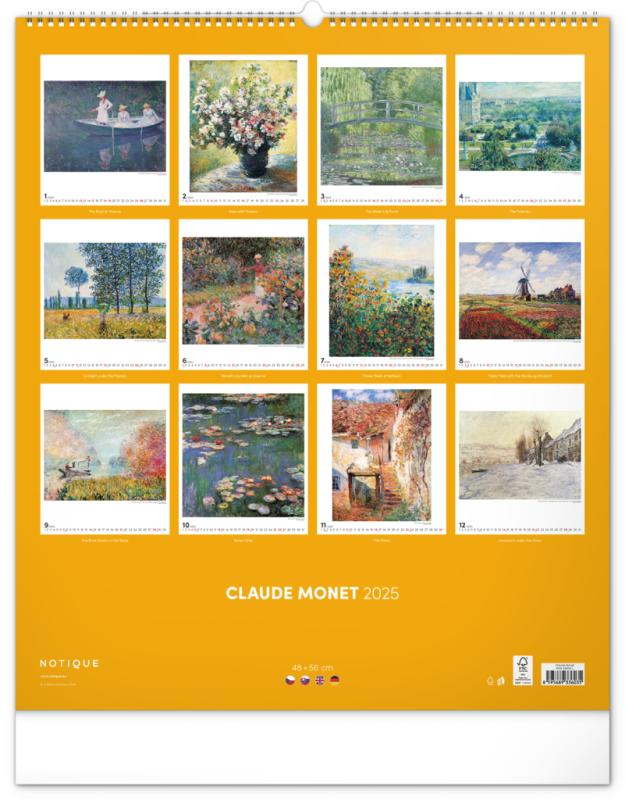 Nástenný kalendár Claude Monet 2025, 48 × 56 cm