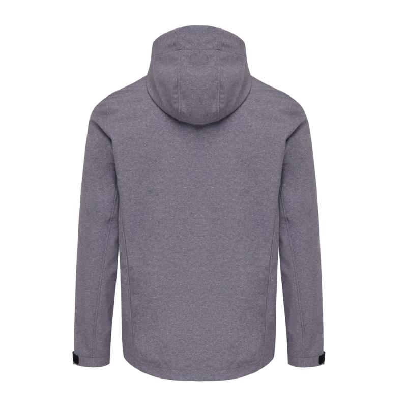 Pánska soft shell bunda Iqoniq Makalu z recykl. polyesteru vulcano heather grey XL 2